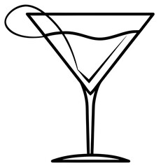 Martini Glass Outline Vector