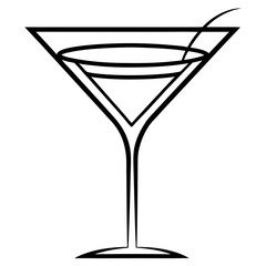 Martini Glass Outline Vector