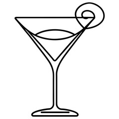 Martini Glass Outline Vector