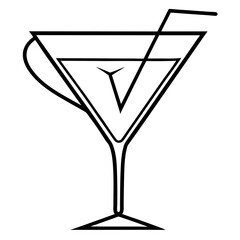 Martini Glass Outline Vector