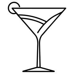 Martini Glass Outline Vector