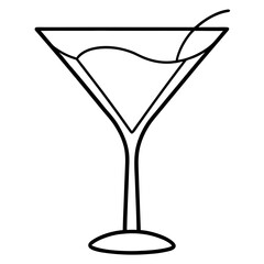 Martini Glass Outline Vector