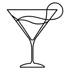 Martini Glass Outline Vector