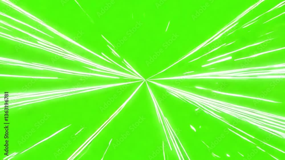Poster dynamic speed lines: a vibrant visual effect of converging speed lines against a bright green backgr