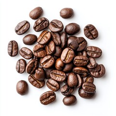 Fototapeta premium Roasted coffee beans, isolated on white background