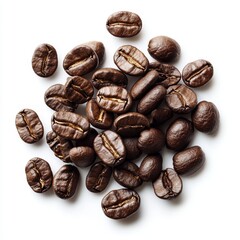 Obraz premium Roasted coffee beans, isolated on white background