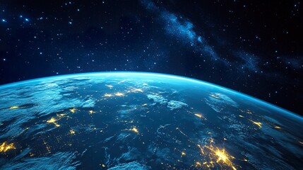 Fototapeta premium Earth at Night, Cosmic View