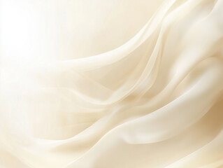 Obraz premium Light flowing silk fabric with soft folds and highlights on white background