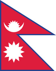 Nepal Flag Vector Clipart Illustration - High-Quality Digital Artwork for Graphic Design, National Symbol of Nepal, Flags Collection, and International Representation