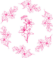 Obraz premium A group of flower silhouette eps illustrations art