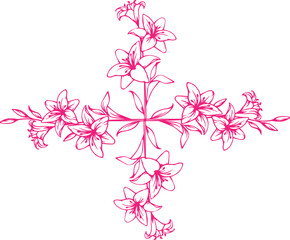 LIne art flower silhouette eps illustrations 