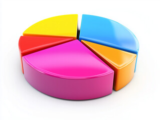 Obraz premium Vibrant 3D pie chart with four colorful slices