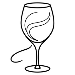 Wine Glass Drawing Outline Vector