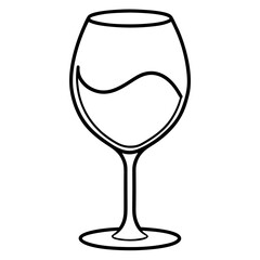 Wine Glass Drawing Outline Vector