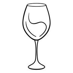 Wine Glass Drawing Outline Vector