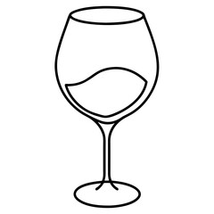 Wine Glass Drawing Outline Vector