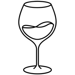 Wine Glass Drawing Outline Vector