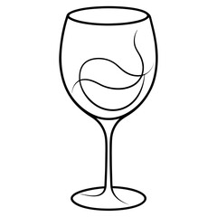 Wine Glass Drawing Outline Vector