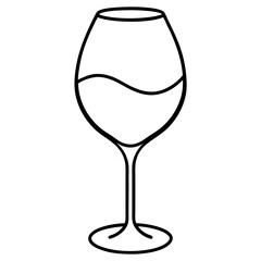 Wine Glass Drawing Outline Vector