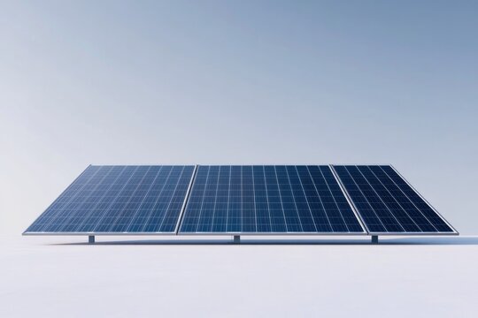single solar panel displayed against pristine white background positioned centrally for prominence symbolizing shift
