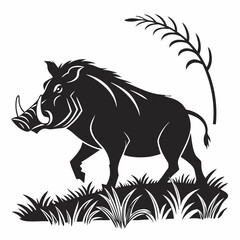Warthug black silhouette icon vector