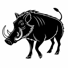 Warthug black silhouette icon vector