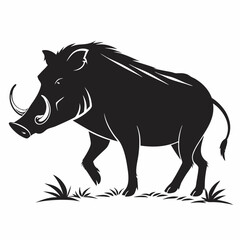 Warthug black silhouette icon vector