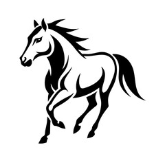 Obraz premium A modern and elegant horse illustration, ideal for logos and digital media.