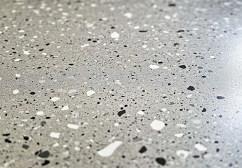 A gray surface with scattered black and white specks, fine texture, modern abstract style, minimalist composition, even distribution, visual contrast, contemporary design.