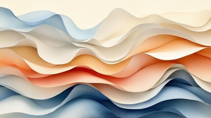 Abstract Wave Paper Art: A Symphony of Hues
