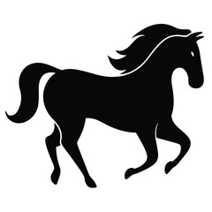 horse silhouette isolated on white