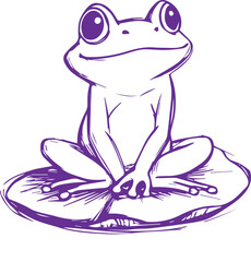 A cute kawaii frog silhouette vector and illustration design, Frog silhouette illustration