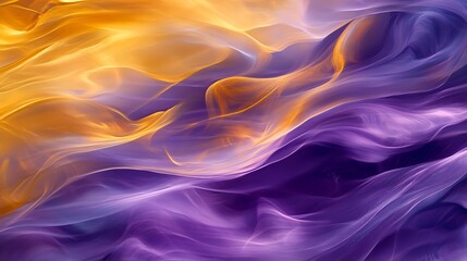 Obraz premium Abstract Purple Gold Swirling Smoke.