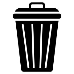 dustbin black silhouette vector, Simple silhouette Design vector icon with white background.