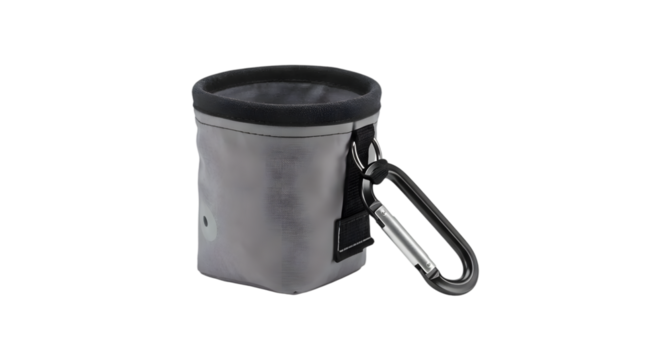 Stylish portable storage container with a secure carabiner, ideal for outdoor activities and organizing small items on the go in a sleek design