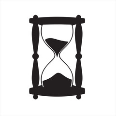Hourglass isolated on a white background with sand flow inside. 