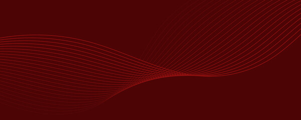 Abstract red wave banner.