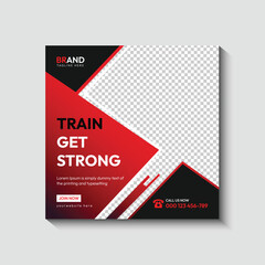 Gym fitness social media post or banner template