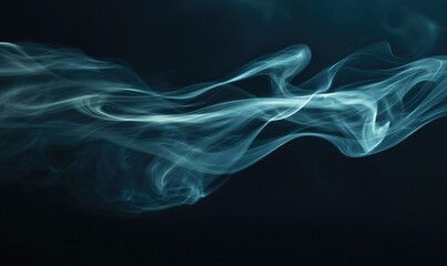 Fototapeta premium A blue smokey line with a dark background