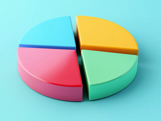 Obraz premium 3D pie chart with colorful segments