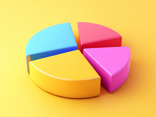 Obraz premium 3D pie chart with colorful segments