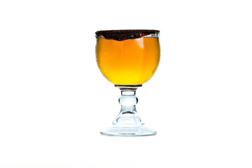 Beer with lemon and chilly edge