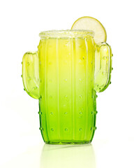 green cactus drink with lemon