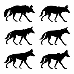 Manedwolf icon set black silhouette vector bundle