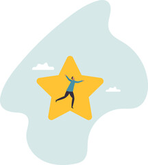 Star employee, success leader or confidence, high performance staff or achievement, evaluation or award winning,character for design.