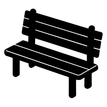 recommend clip art: park bench black silhouette vector, Simple silhouette Design vector icon with white background.