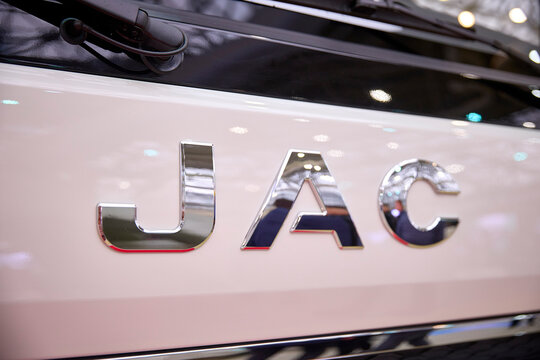 Gleaming chrome accents and bold lettering define this modern JAC truck, suggesting power and reliability, perfect for automotive or transport visuals. A striking display of engineering, capturing a s