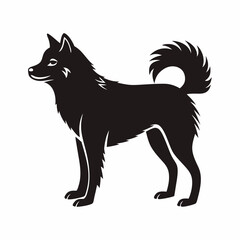 Siberian Husky vector silhouette isolated on white background, detailed dog illustration for graphic design