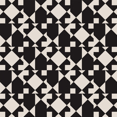 Seamless black and white mid century modern floral pattern for banners, backgrounds, fabric design, home decor.