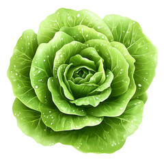 Obraz premium Fresh green lettuce growing organically with water drops